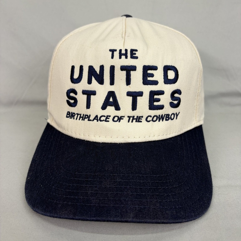Otto Cap United States Cowboy Hat Mens OSFM Cream Navy Snapback 2270